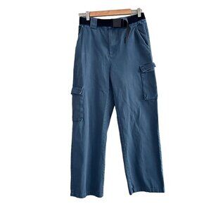 Aritzia Tna Cargo Pants With Belt Teal Blue size M 6 - 28” Inseam